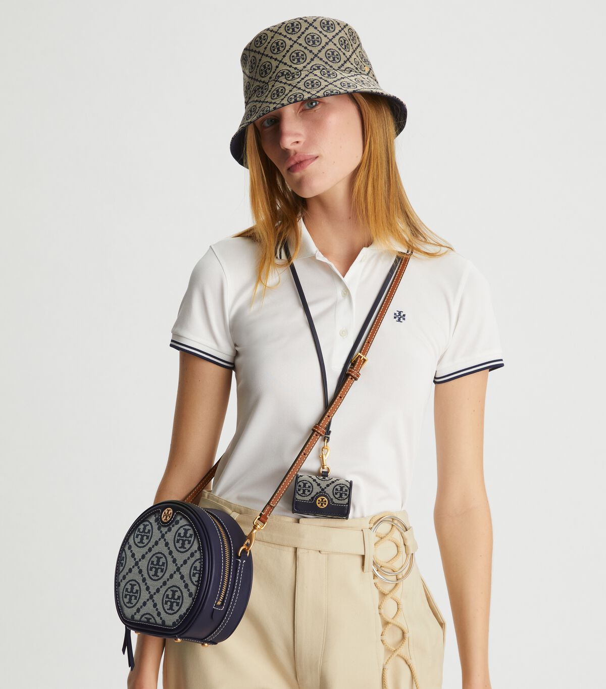 Navy Tory Burch T Monogram Jacquard Moon Women's Crossbody Bags | OUTLET-63217949