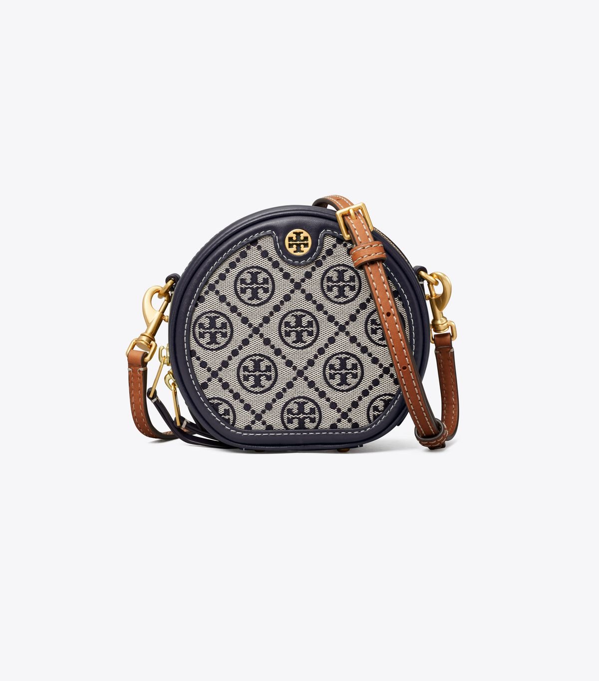 Navy Tory Burch T Monogram Jacquard Petite Moon Women's Crossbody Bags | OUTLET-71396589