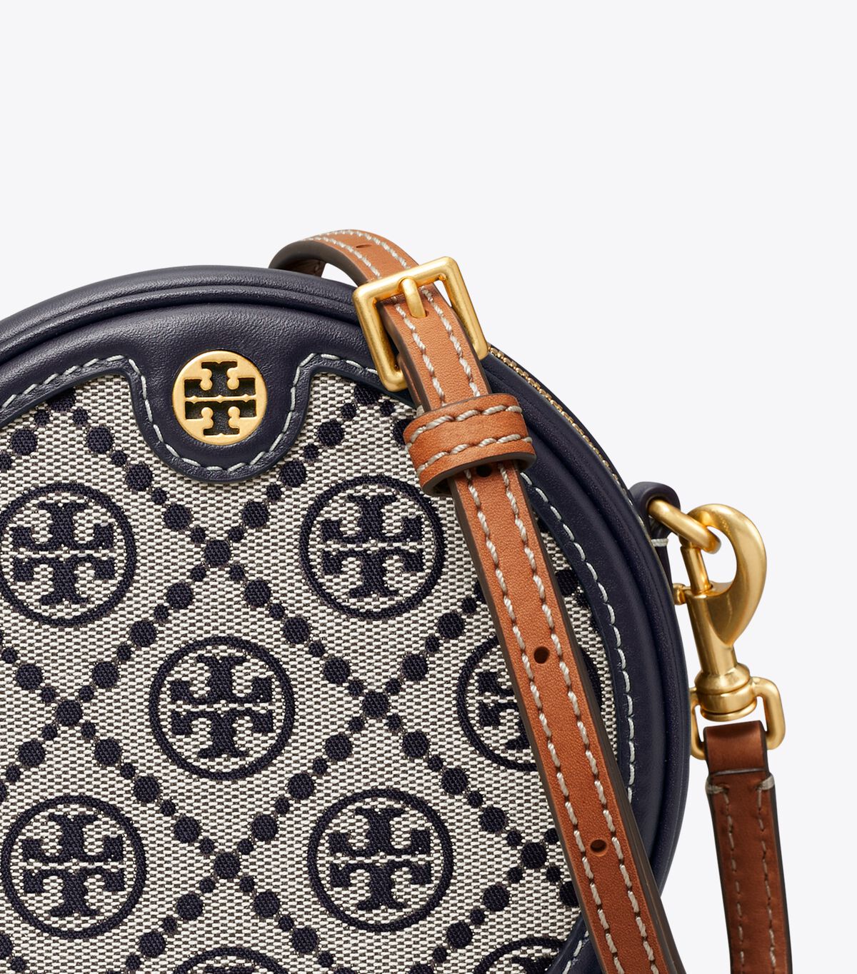 Navy Tory Burch T Monogram Jacquard Petite Moon Women's Crossbody Bags | OUTLET-71396589