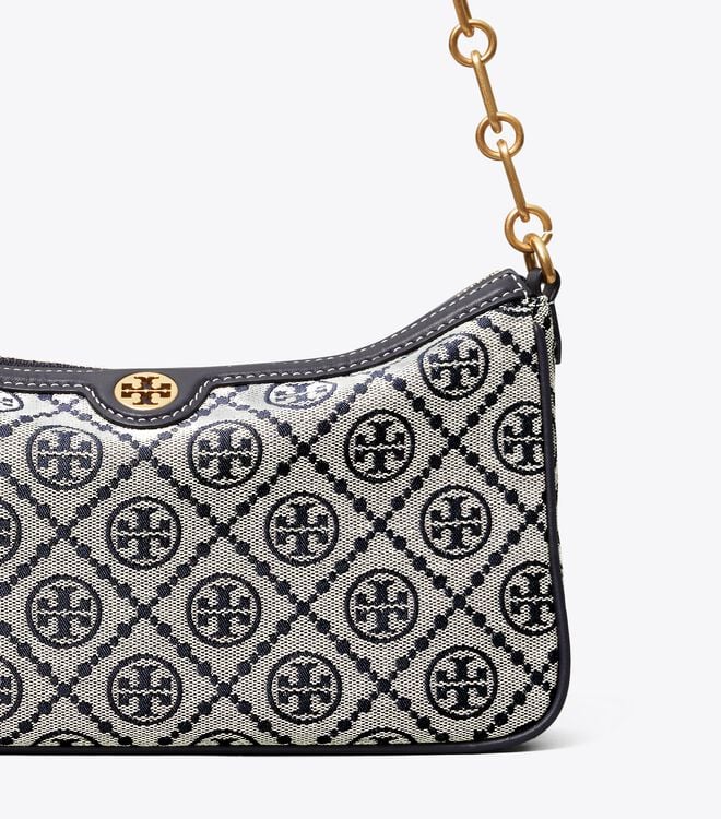 Navy Tory Burch T Monogram Jacquard Women's Shoulder Bags | OUTLET-27041989