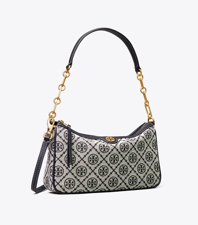 Navy Tory Burch T Monogram Jacquard Women\'s Shoulder Bags | OUTLET-27041989