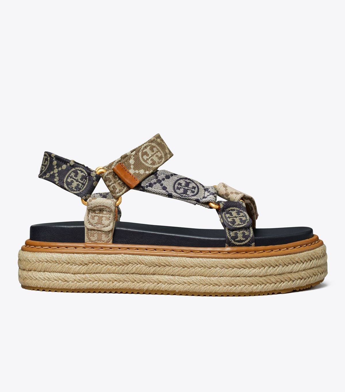 Navy Tory Burch T Monogram Rope Women's Sandals | OUTLET-72480959