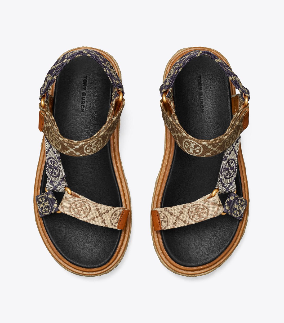 Navy Tory Burch T Monogram Rope Women's Sandals | OUTLET-72480959