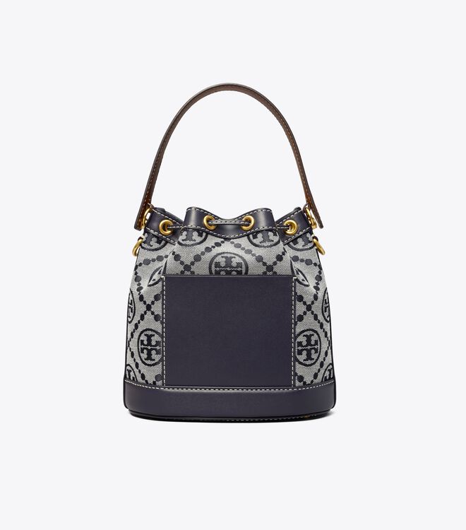 Navy Tory Burch T Monogram Women's Bucket Bags | OUTLET-90268419