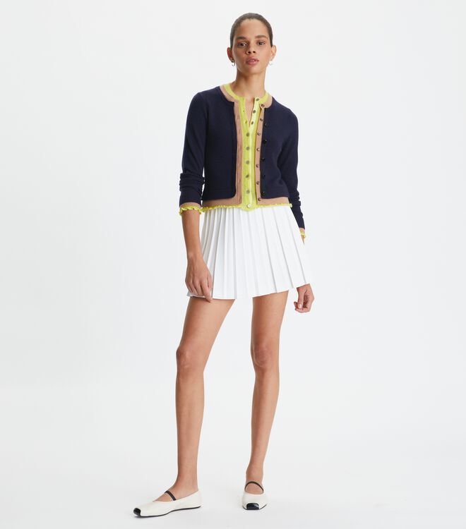 Navy Tory Burch Triple Layer Cashmere Women's Cardigan | OUTLET-71209589