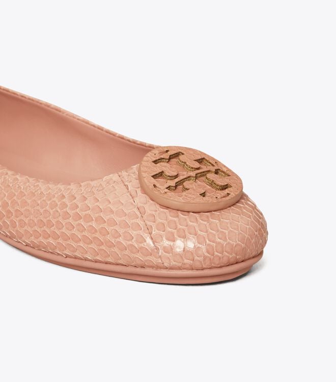 Pink Tory Burch Minnie Travel Women's Ballet Flats | OUTLET-23601859