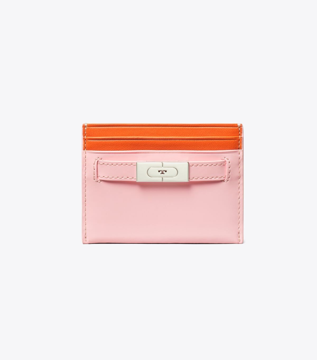 Pink Tory Burch Polished Leather T Women's Card Case | OUTLET-80962419