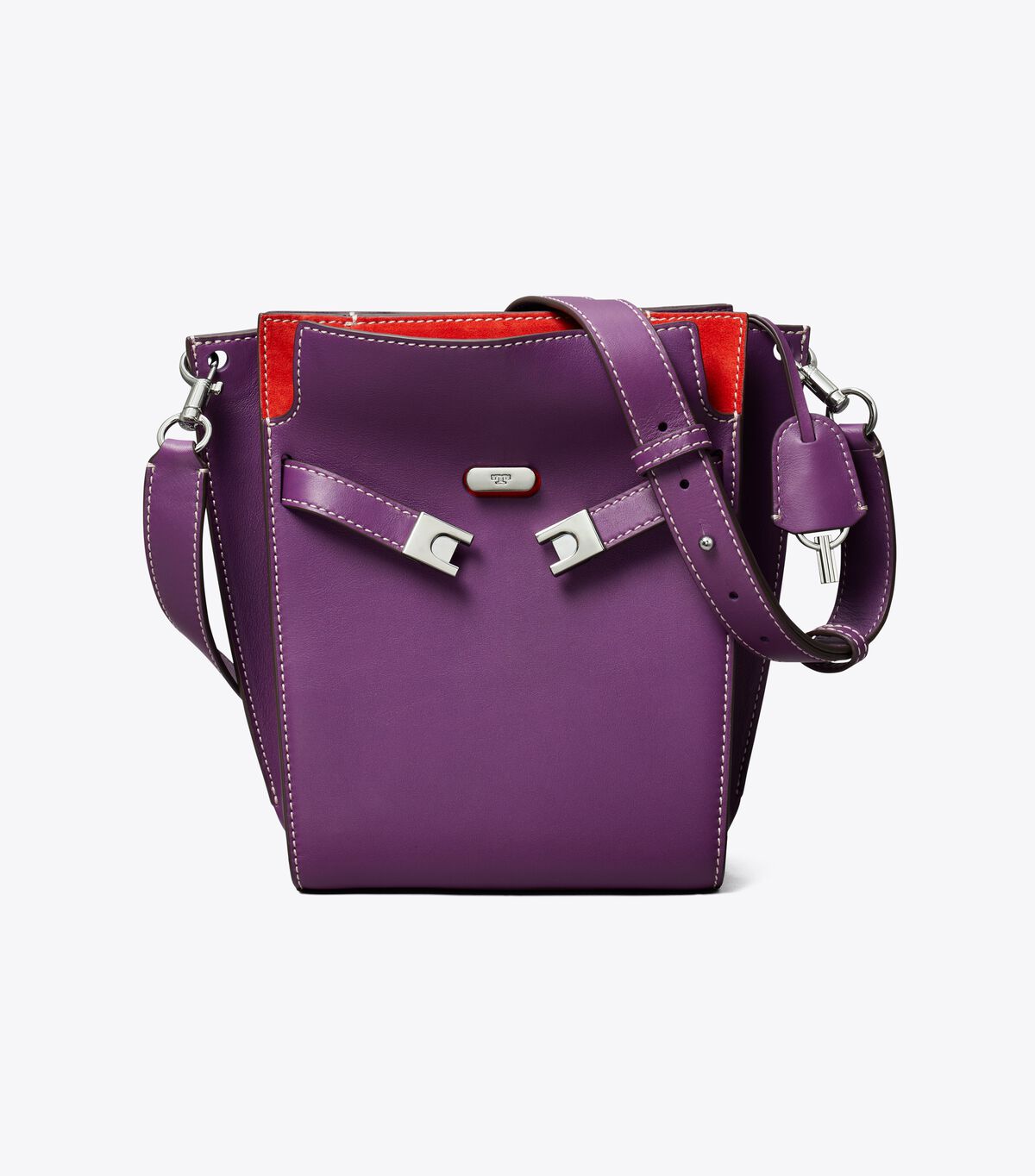 Purple Tory Burch Lee Radziwill Double Women's Bucket Bags | OUTLET-30914659