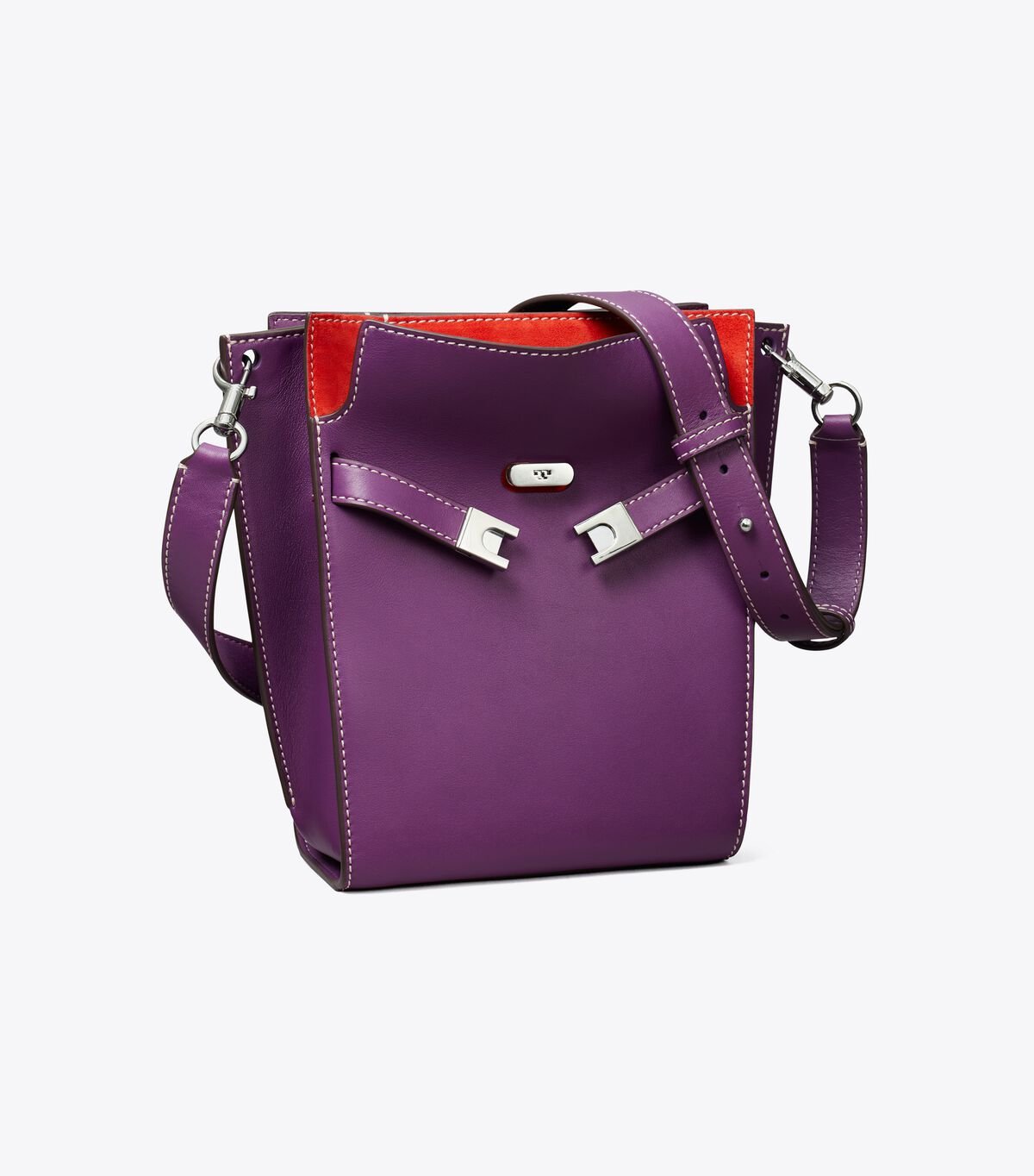 Purple Tory Burch Lee Radziwill Double Women\'s Bucket Bags | OUTLET-30914659