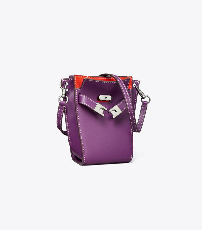 Purple Tory Burch Petite Lee Radziwill Double Women\'s Bucket Bags | OUTLET-65814979