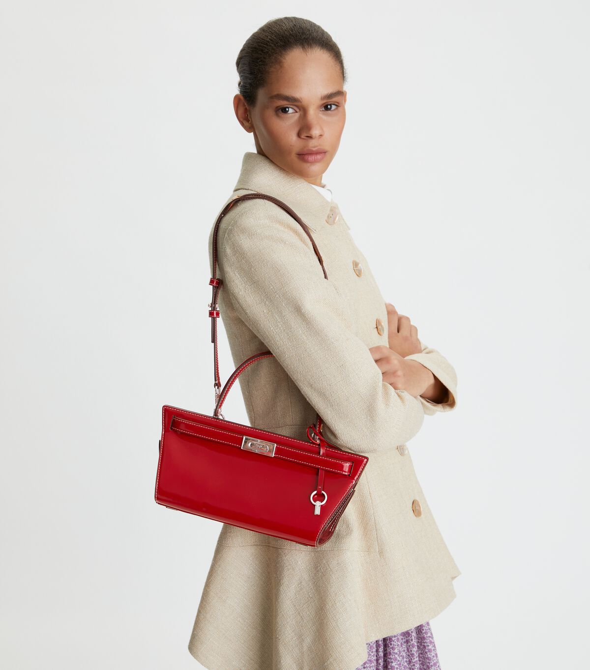 Red Grey Tory Burch Lee Radziwill Women's Satchel Bags | OUTLET-21347599