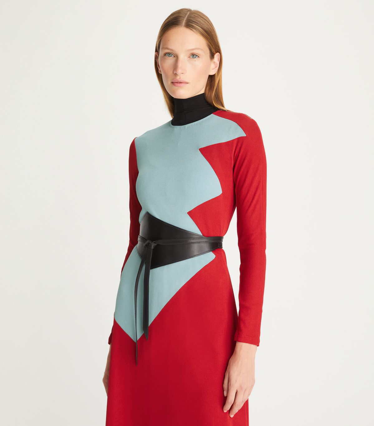 Red Tory Burch Colorblock Honeycomb Women's Dress | OUTLET-52860439