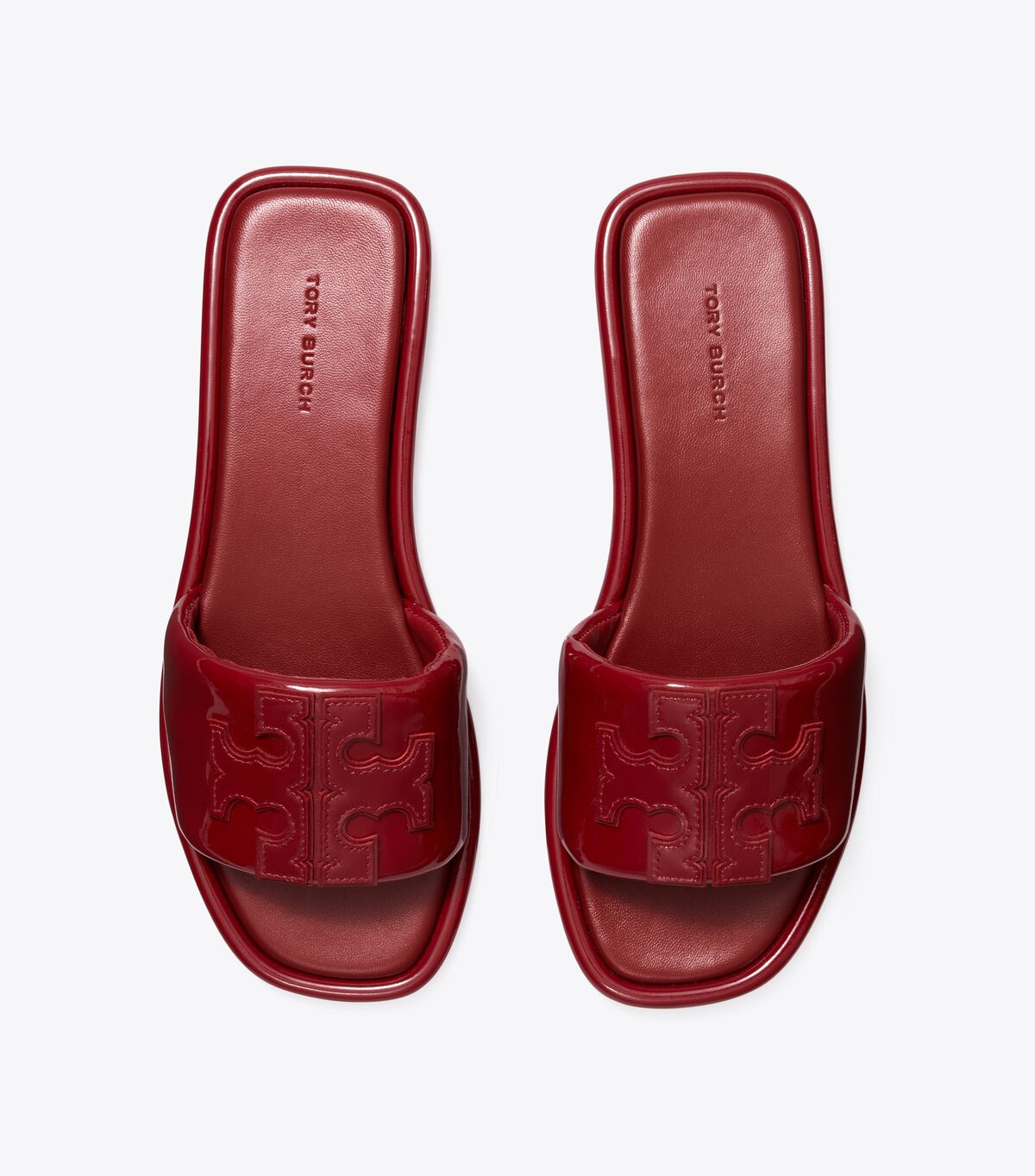 Red Tory Burch Double T Women's Sandals | OUTLET-58467099