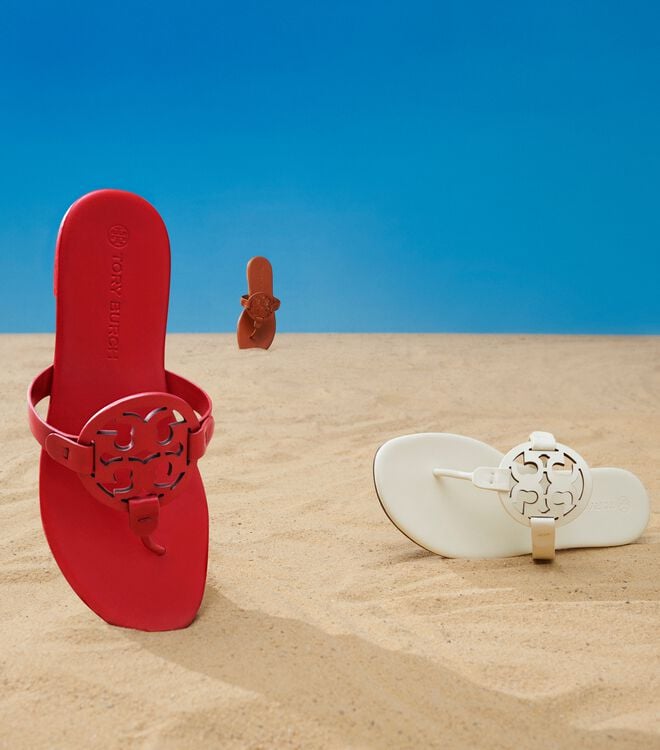 Red Tory Burch Miller Soft Women's Sandals | OUTLET-82093519