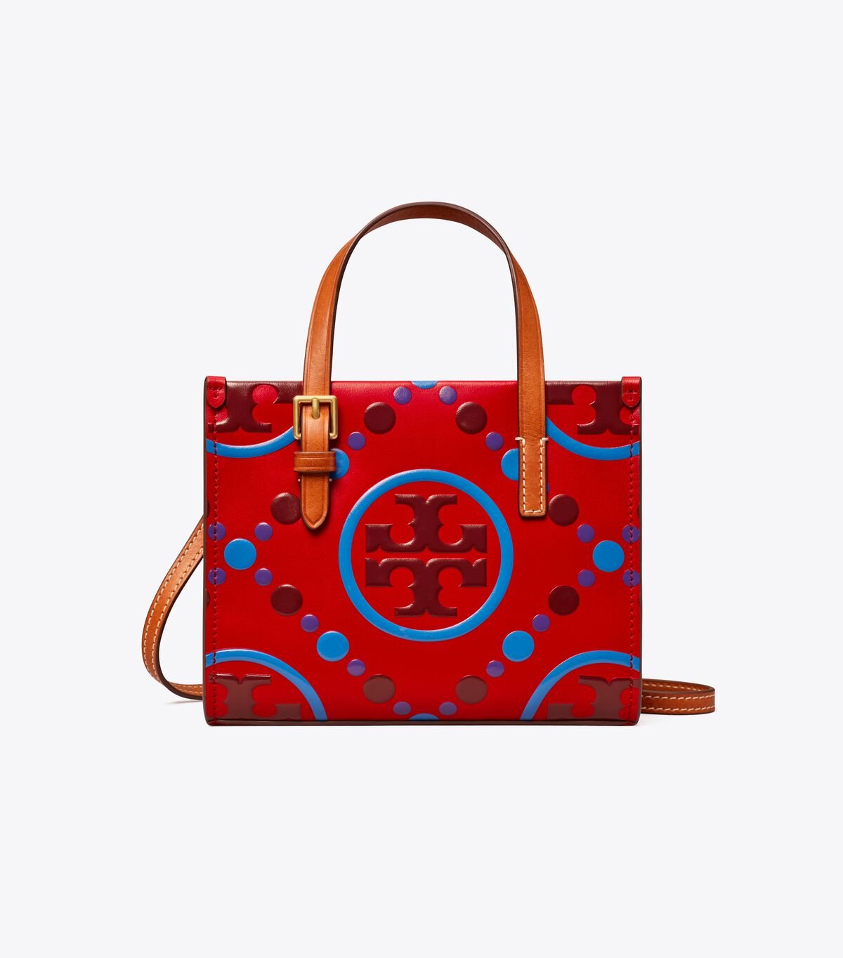 Red Tory Burch Mini T Monogram Women's Tote Bags | OUTLET-98152469