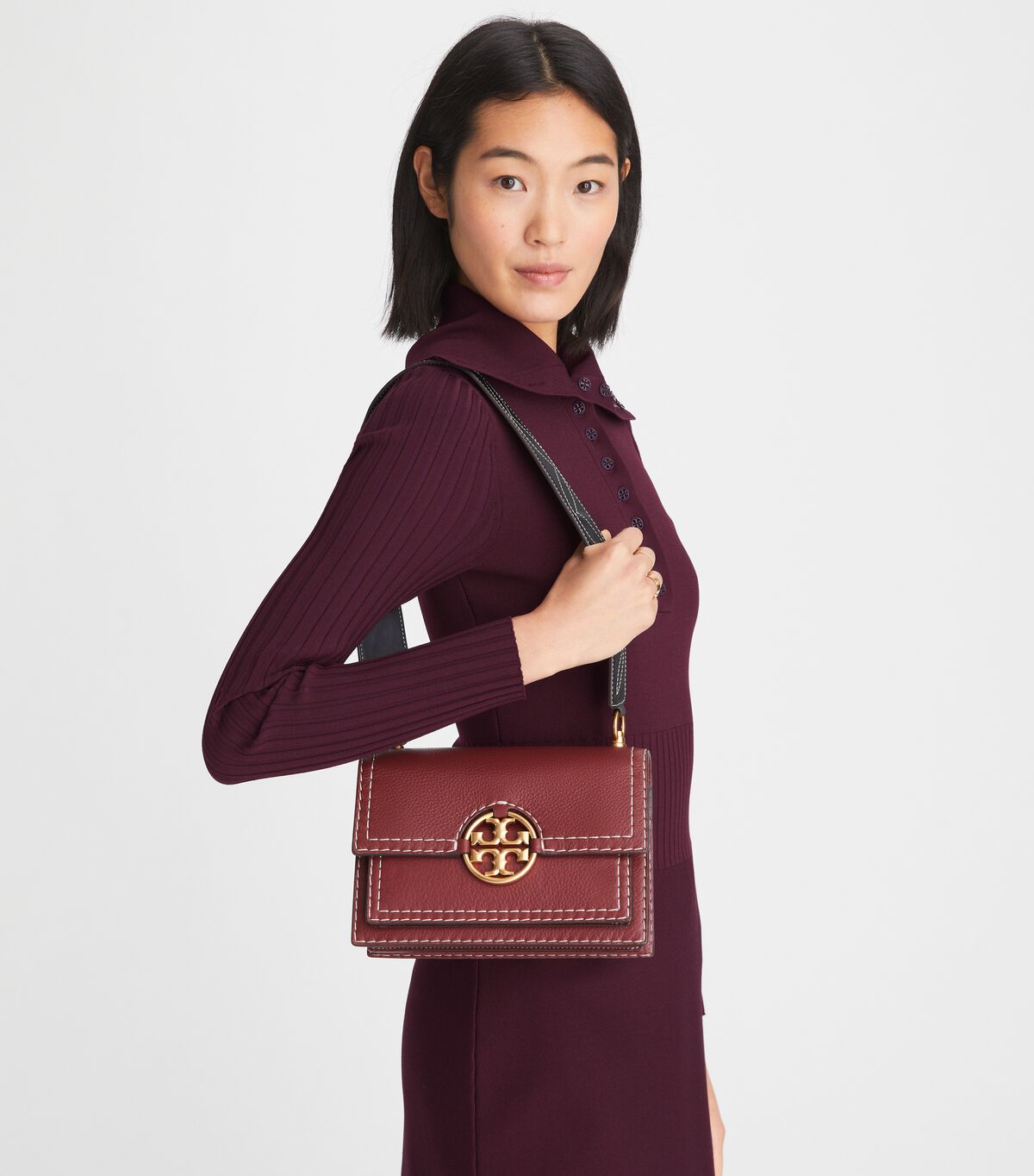 Red Tory Burch Small Miller Western Flap Women's Shoulder Bags | OUTLET-15639429