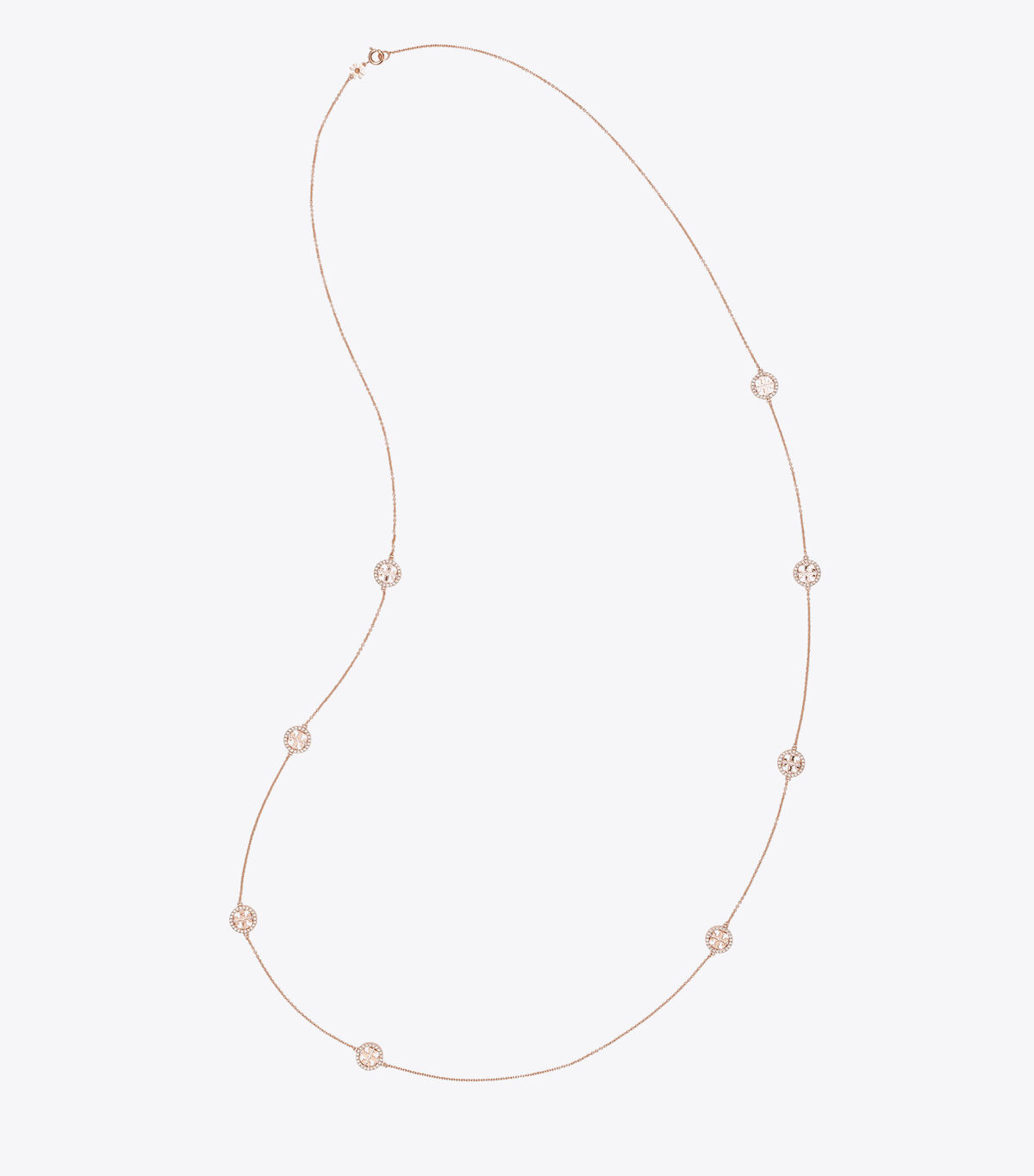 Rose Gold Tory Burch Miller Pavé Long Women's Necklace | OUTLET-61328949