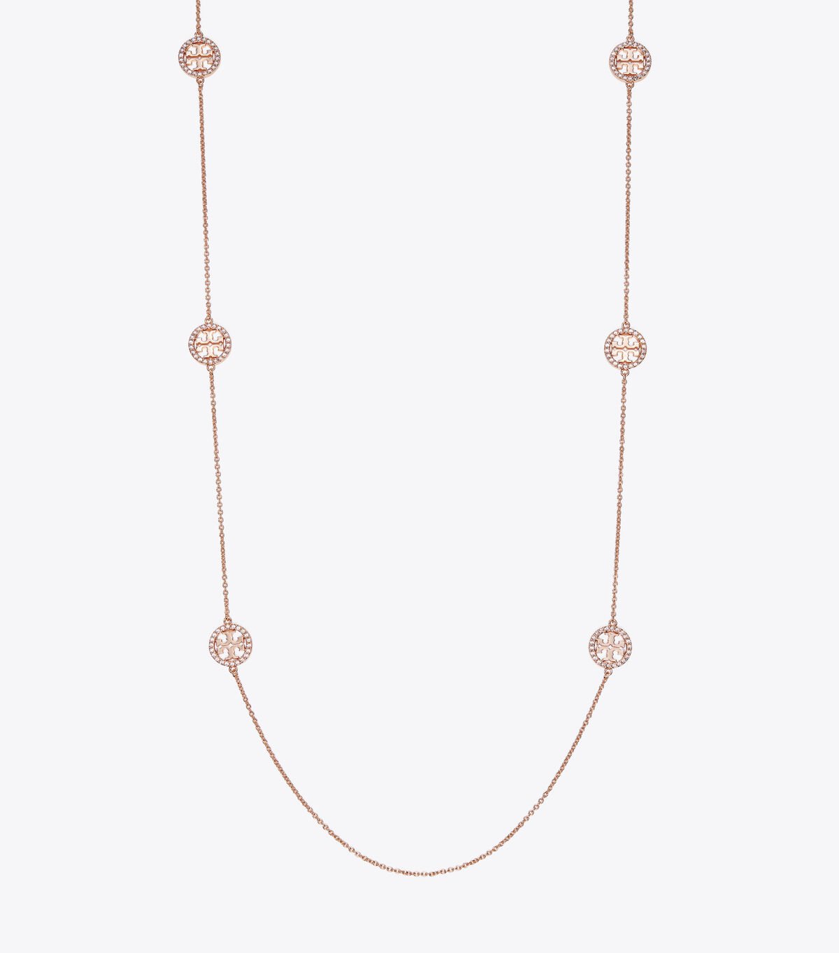 Rose Gold Tory Burch Miller Pavé Long Women\'s Necklace | OUTLET-61328949