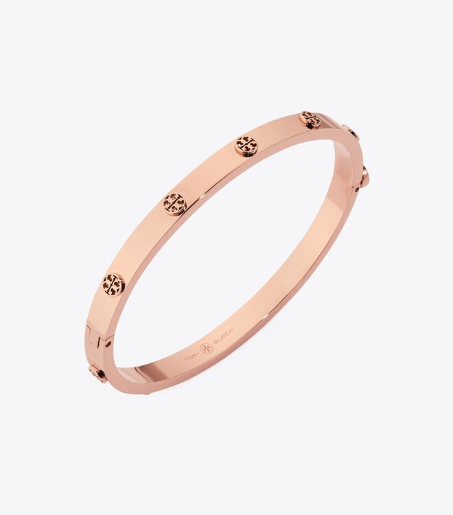 Rose Gold Tory Burch Miller Stud Hinge 5mm Women's Bracelet | OUTLET-80452369