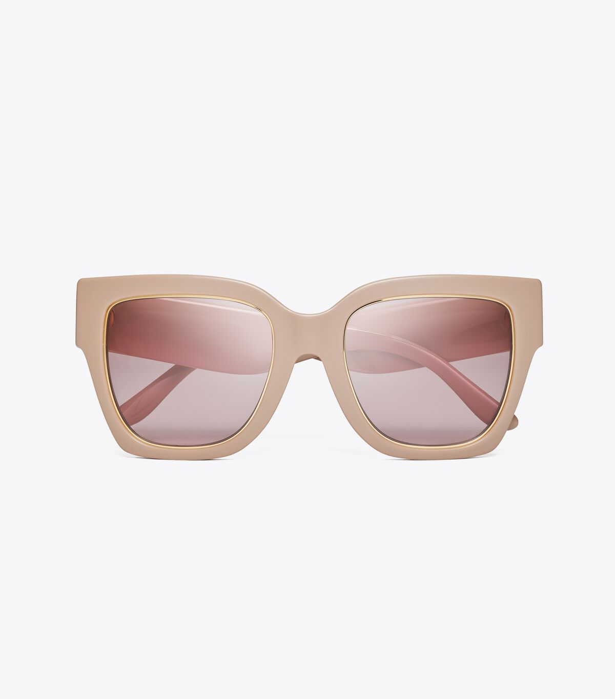 Rose Tory Burch Kira Chevron Square Women's Sunglasses | OUTLET-45308279