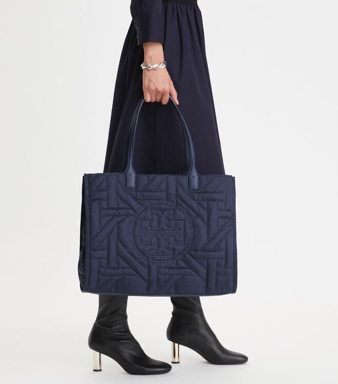 Royal Navy Tory Burch Ella Basketweave Women's Tote Bags | OUTLET-07938519