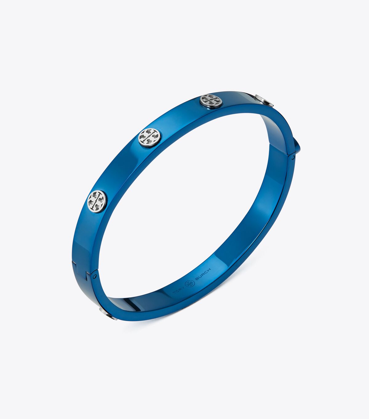 Silver / Blue Tory Burch Miller Stud Hinge Women's Bracelet | OUTLET-32451079