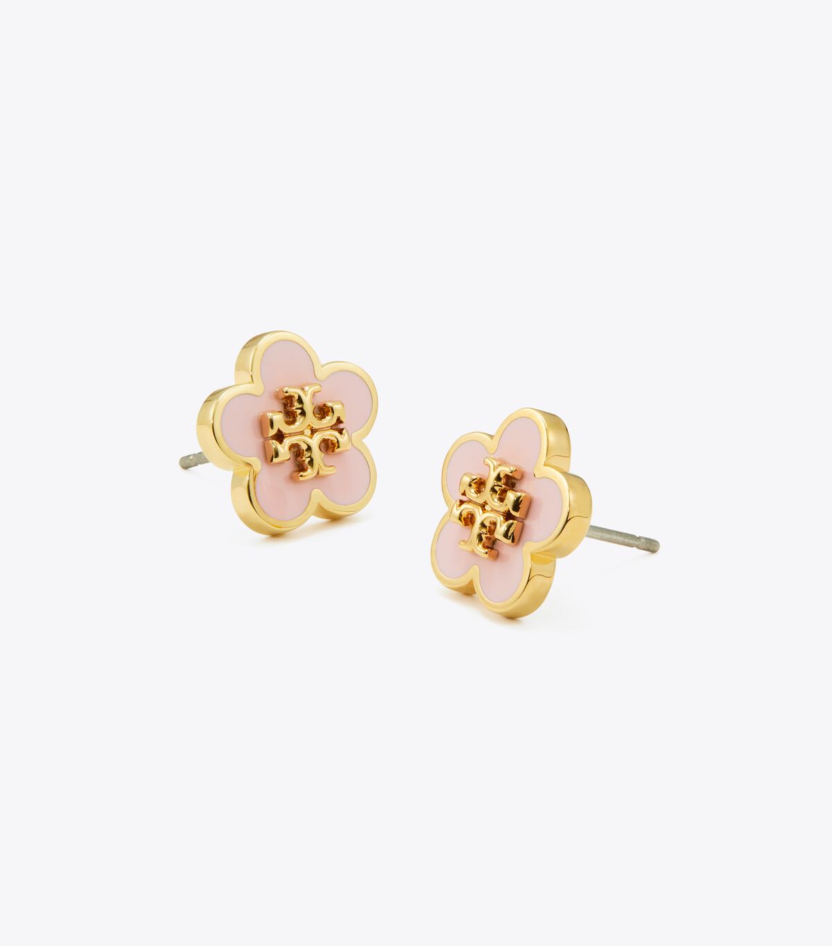 Silver / Purple Pink Tory Burch Kira Enamel Flower Stud Women's Earrings | OUTLET-38569729