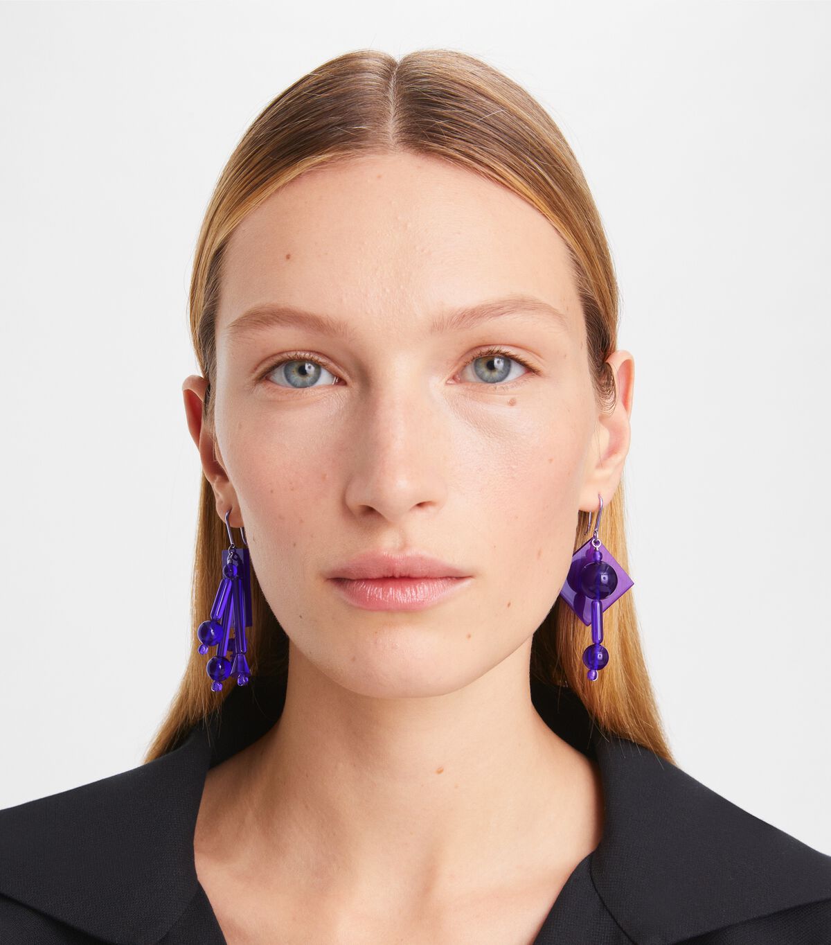 Silver / Purple Tory Burch Beaded Tassel Women's Earrings | OUTLET-49607319