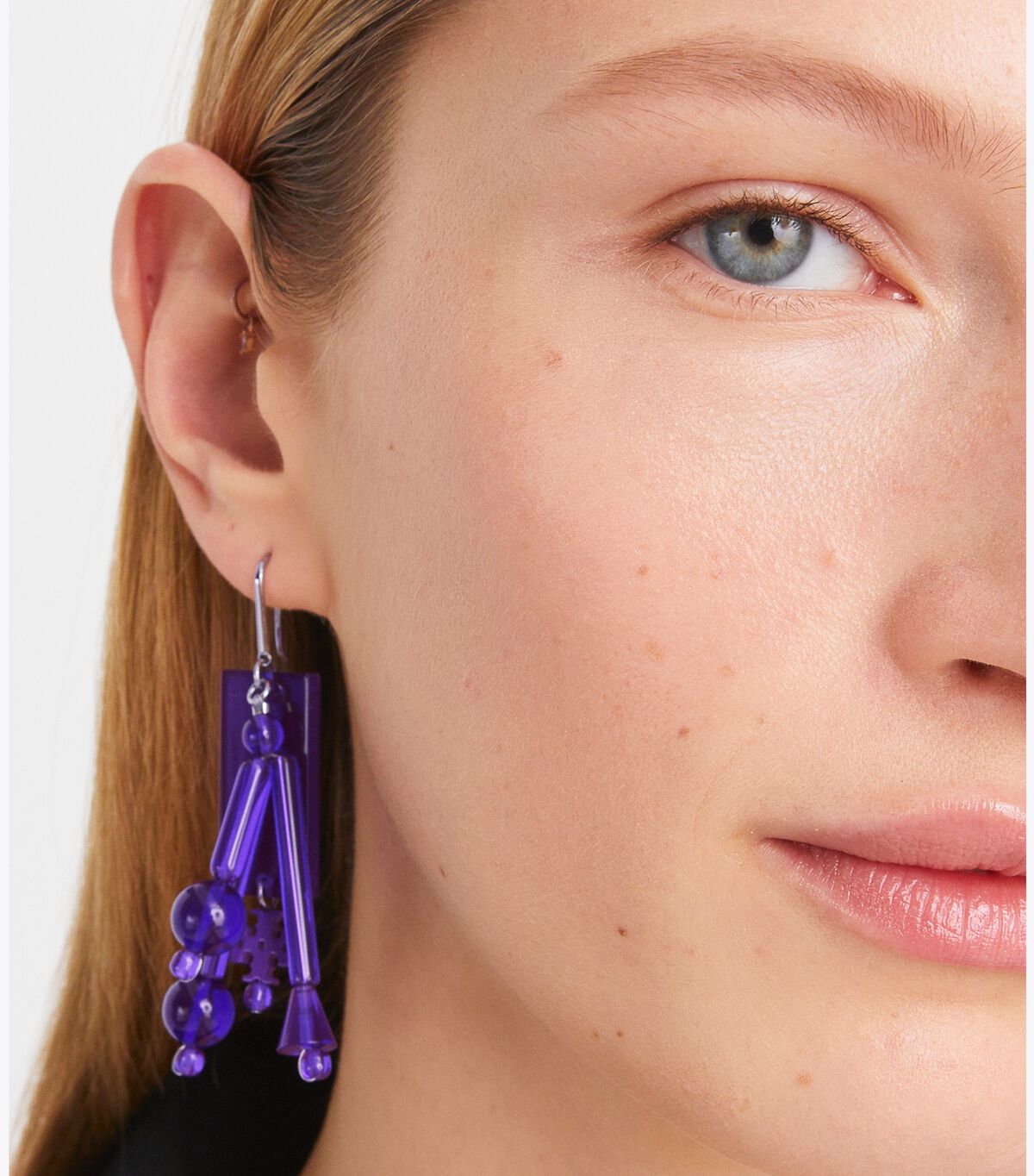 Silver / Purple Tory Burch Beaded Tassel Women's Earrings | OUTLET-49607319