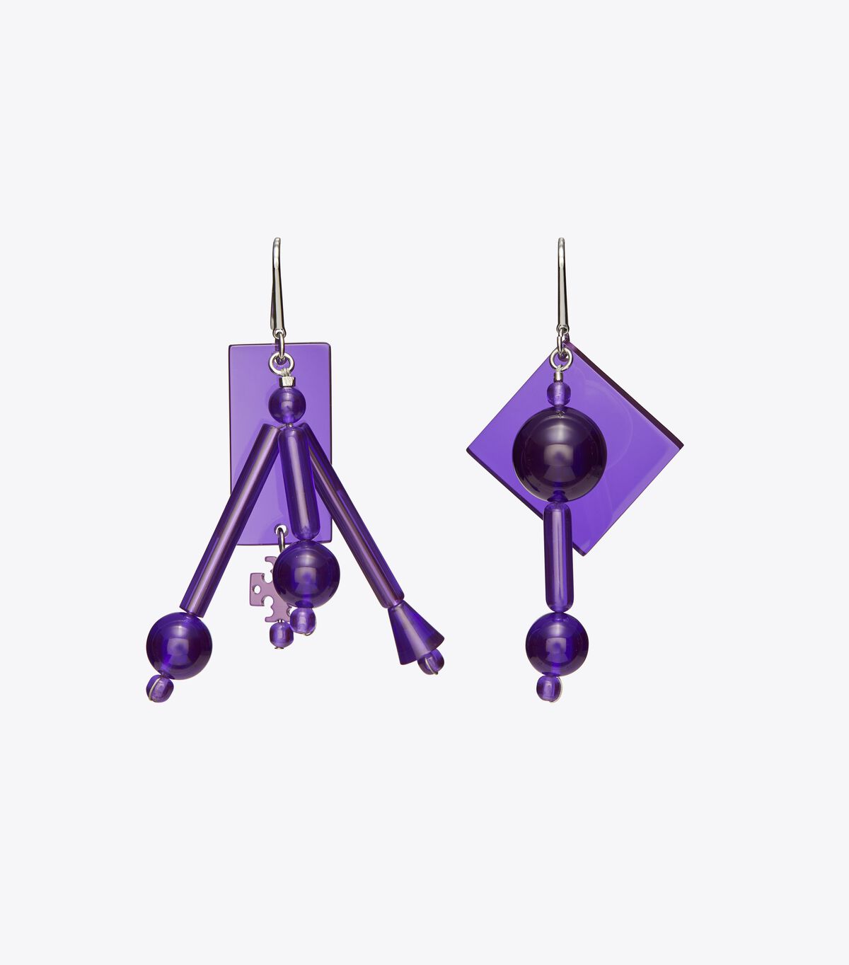 Silver / Purple Tory Burch Beaded Tassel Women\'s Earrings | OUTLET-49607319