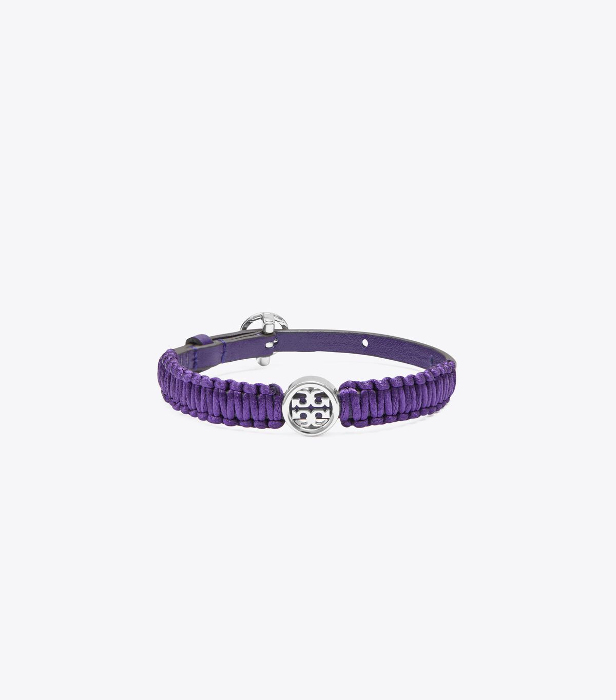 Silver Purple Tory Burch Miller Silk Leather Women\'s Bracelet | OUTLET-19473809