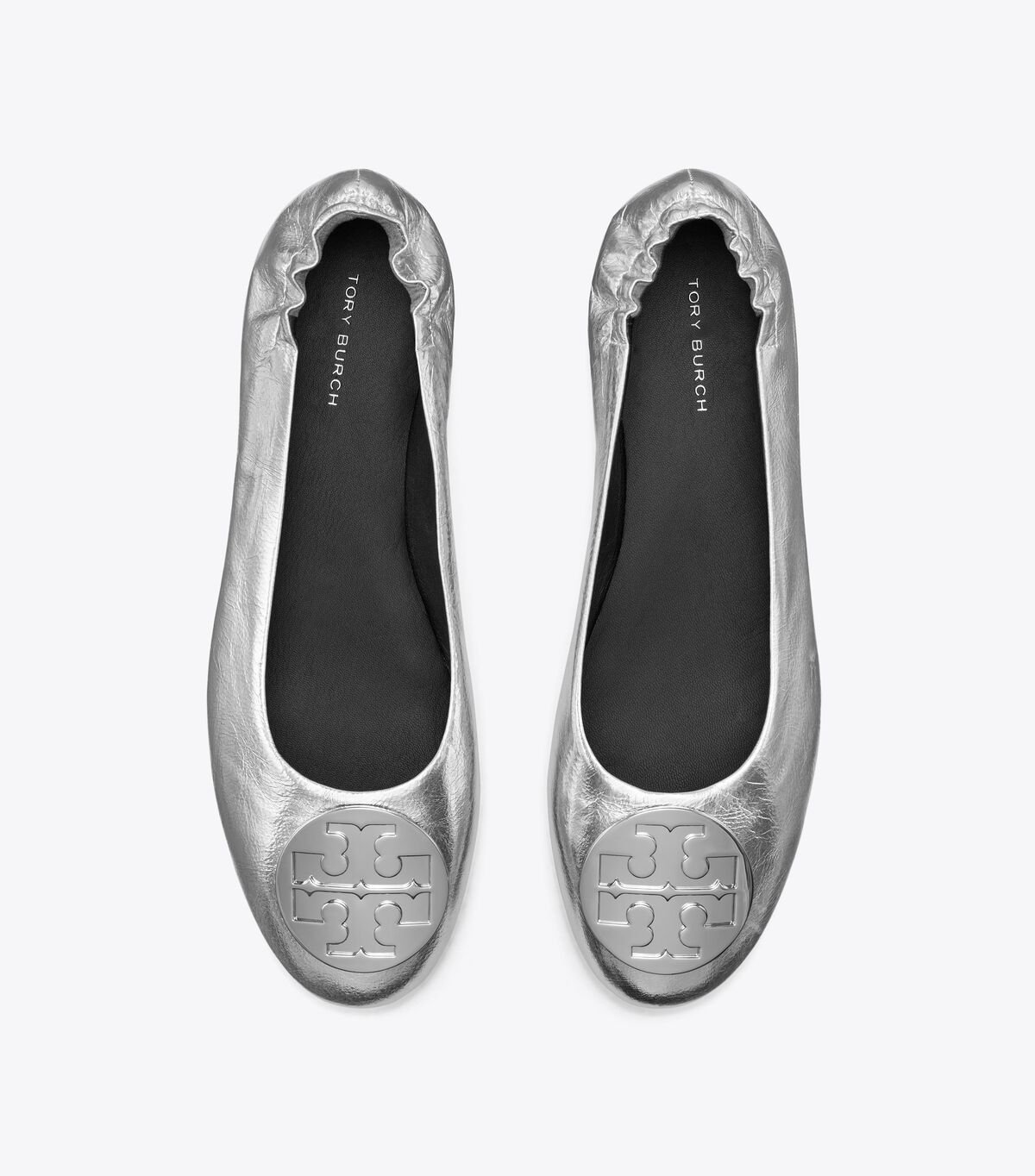 Silver Tory Burch Claire Women's Ballet Flats | OUTLET-04753919