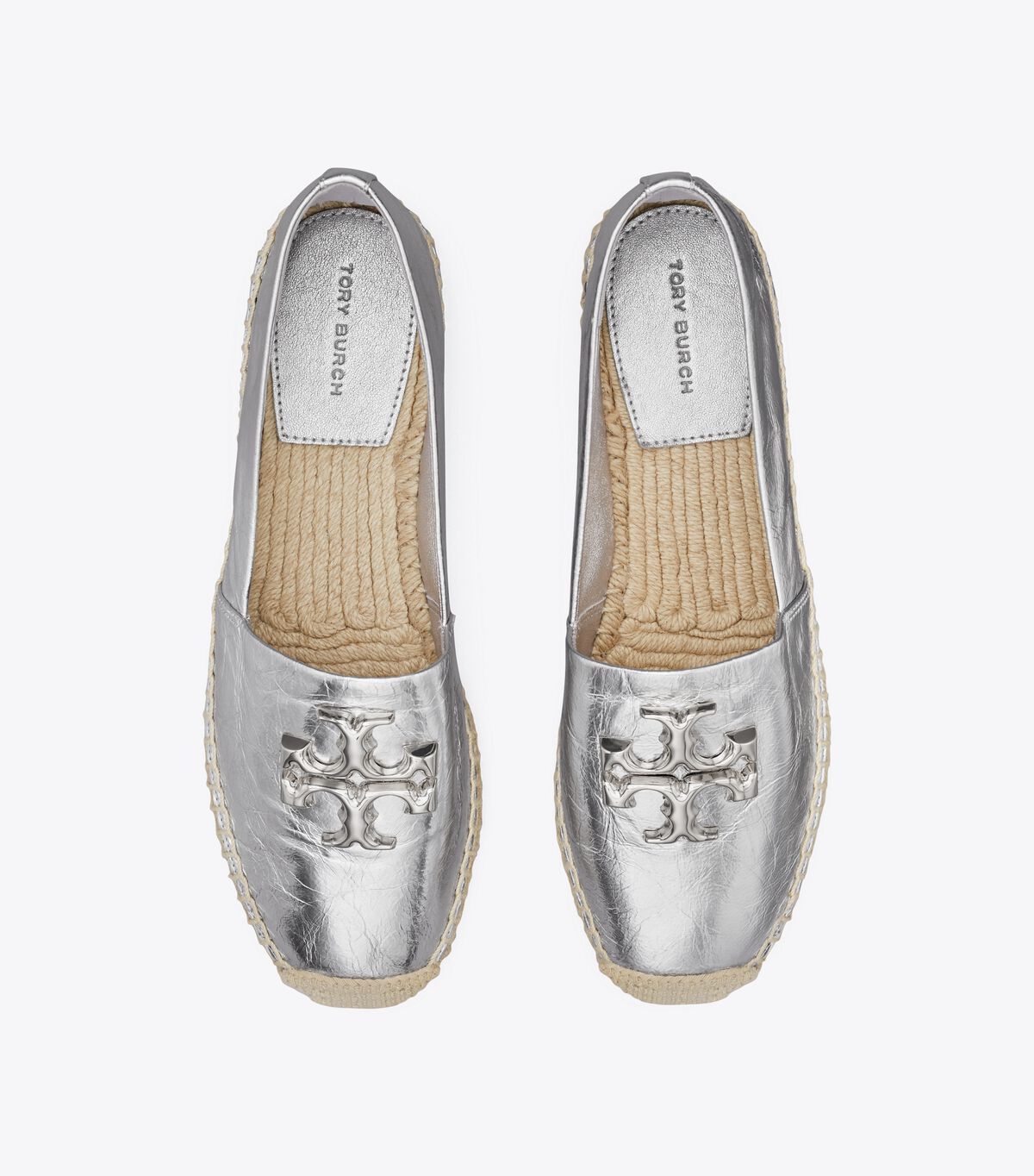 Silver Tory Burch Eleanor Women's Ballet Flats | OUTLET-43125769