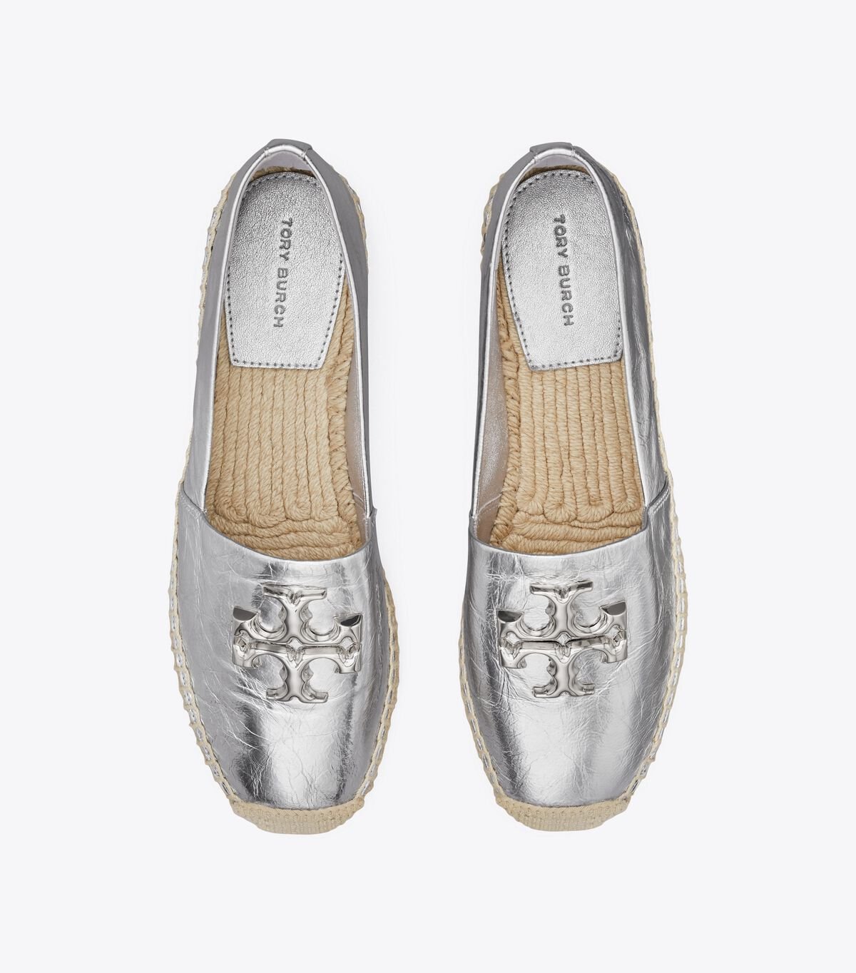 Silver Tory Burch Eleanor Women's Espadrille | OUTLET-96350419