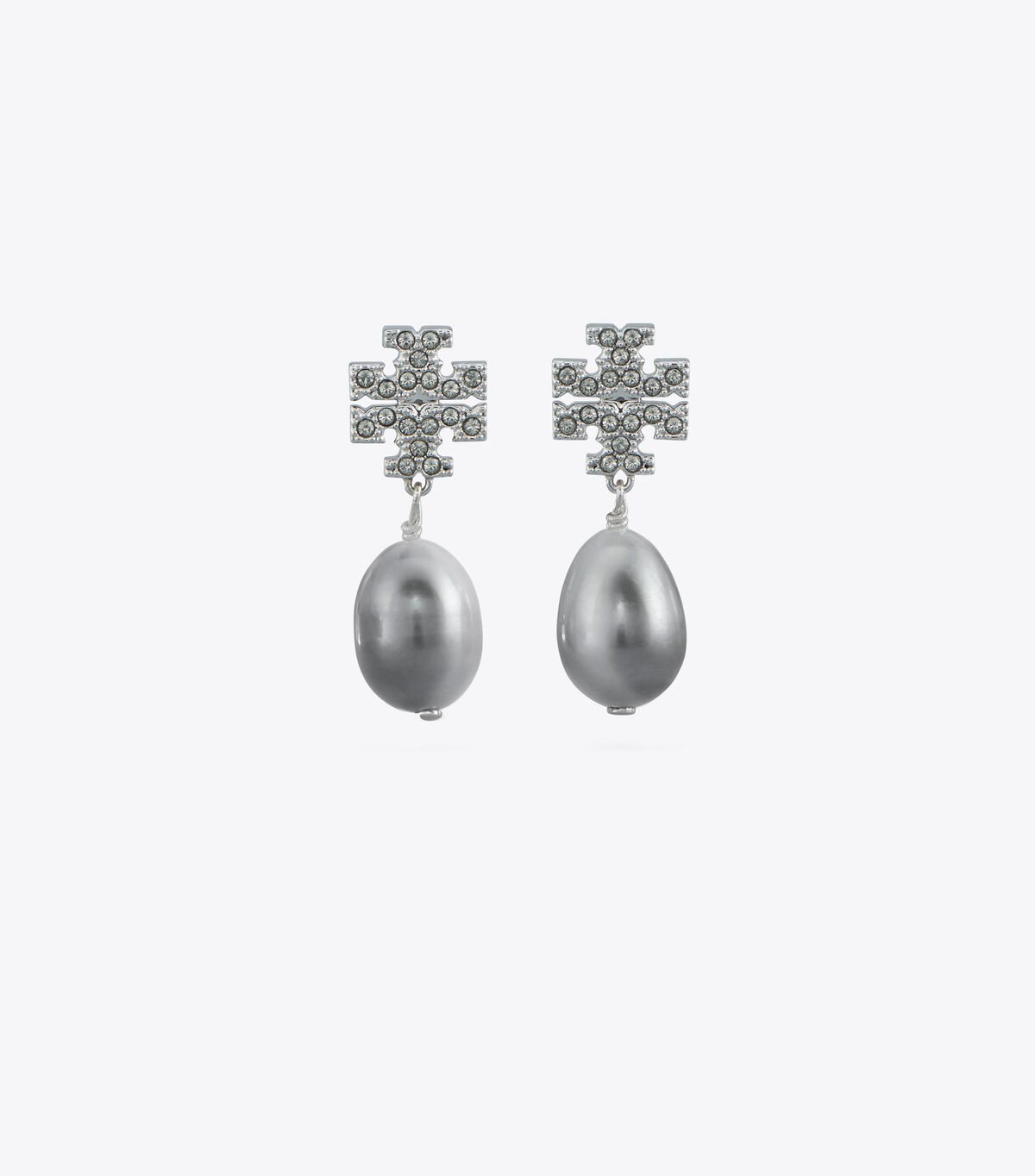 Silver Tory Burch Kira Pavé Pearl Drop Women\'s Earrings | OUTLET-01496759