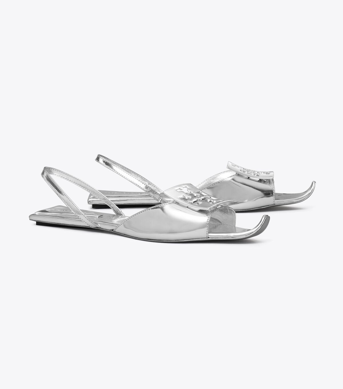 Silver Tory Burch Logo Women\'s Sandals | OUTLET-68231599