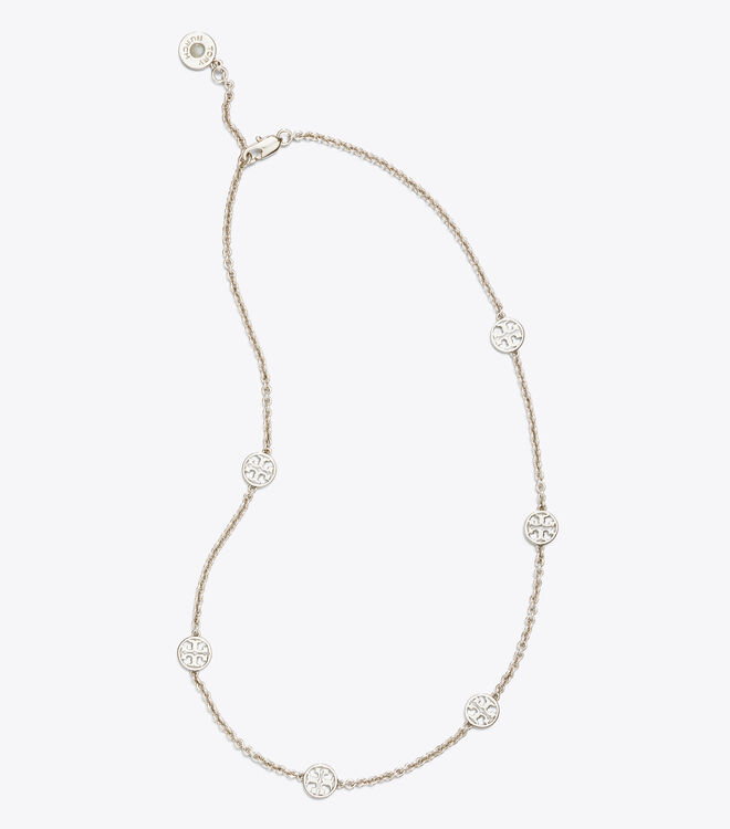 Silver Tory Burch Miller Delicate Women's Necklace | OUTLET-89713629