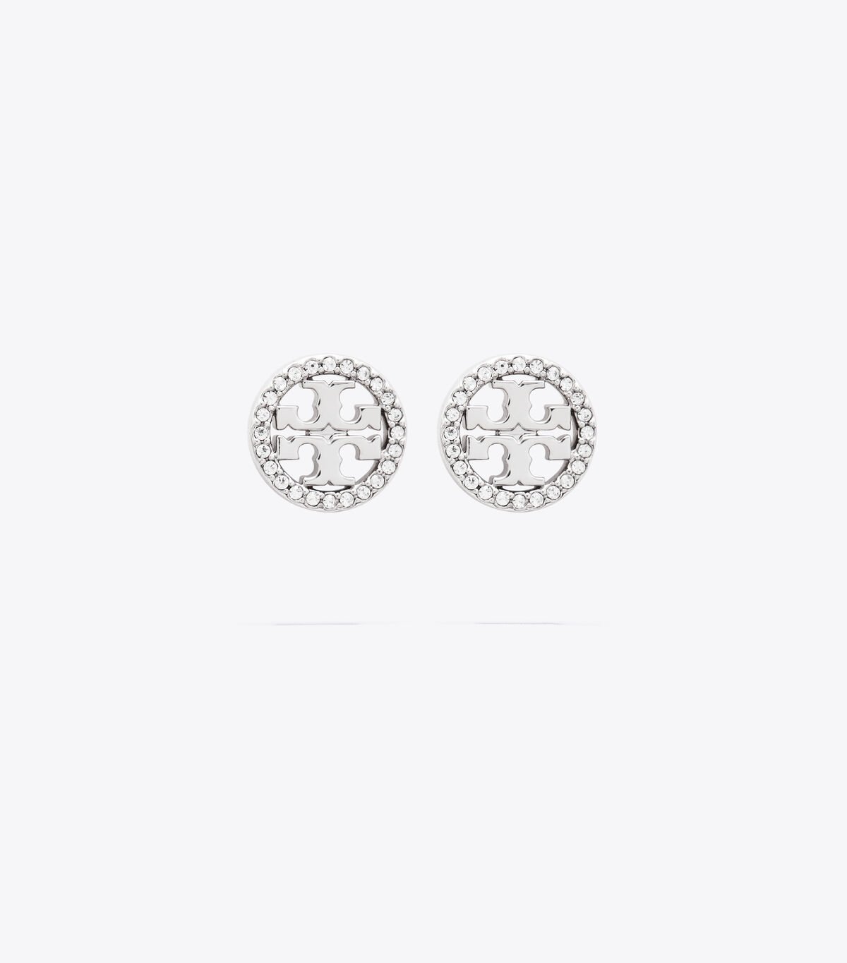 Silver Tory Burch Miller Pavé Stud Women\'s Earrings | OUTLET-17503629