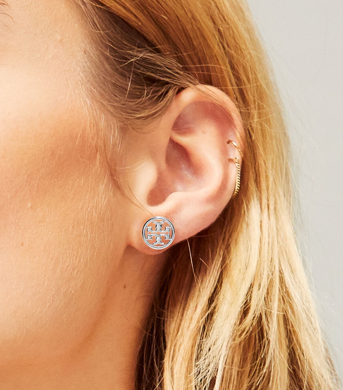 Silver Tory Burch Miller Stud Women's Earrings | OUTLET-26845709