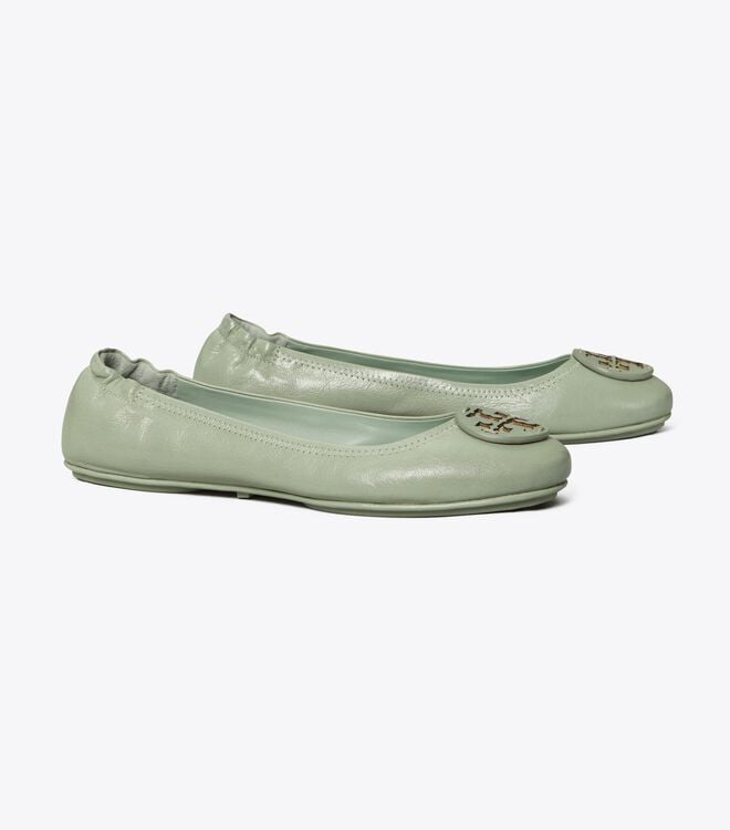 Turquoise Tory Burch Minnie Travel Women\'s Ballet Flats | OUTLET-05842199