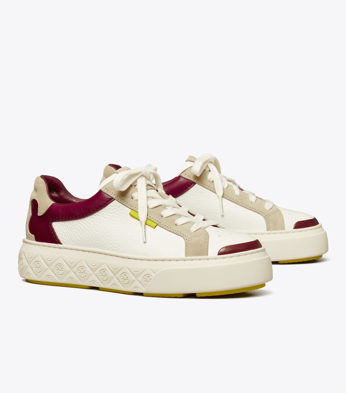 White / Burgundy Tory Burch Ladybug Women\'s Sneakers | OUTLET-64705319