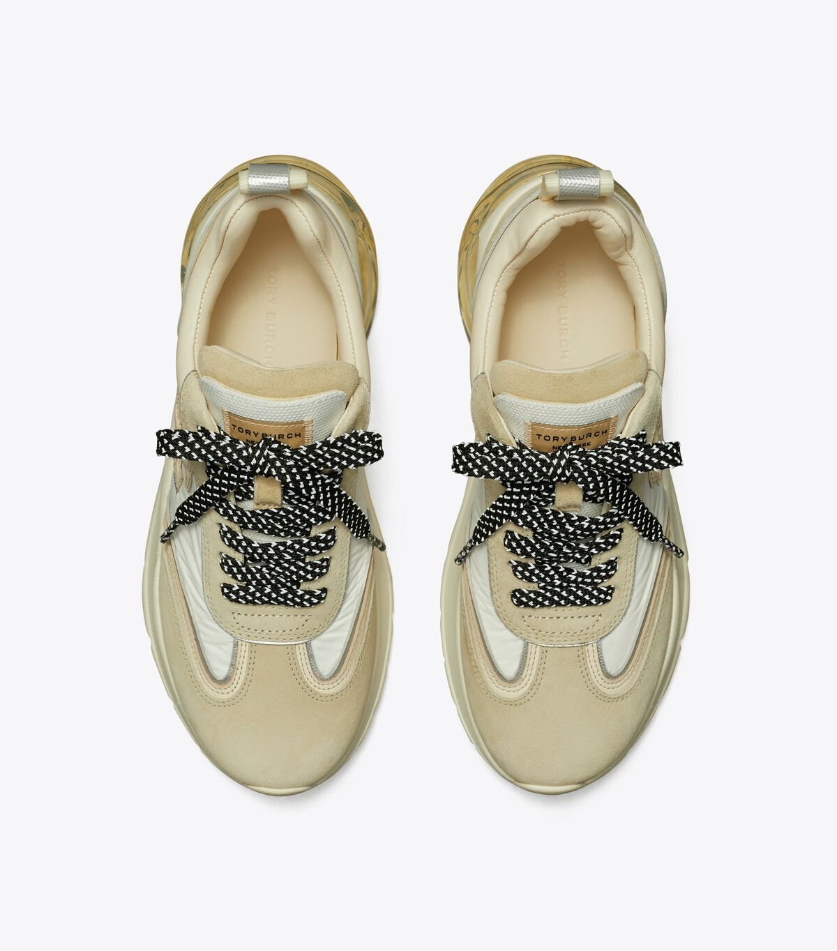 White / Light Cream Tory Burch Good Luck Women's Sneakers | OUTLET-67594309