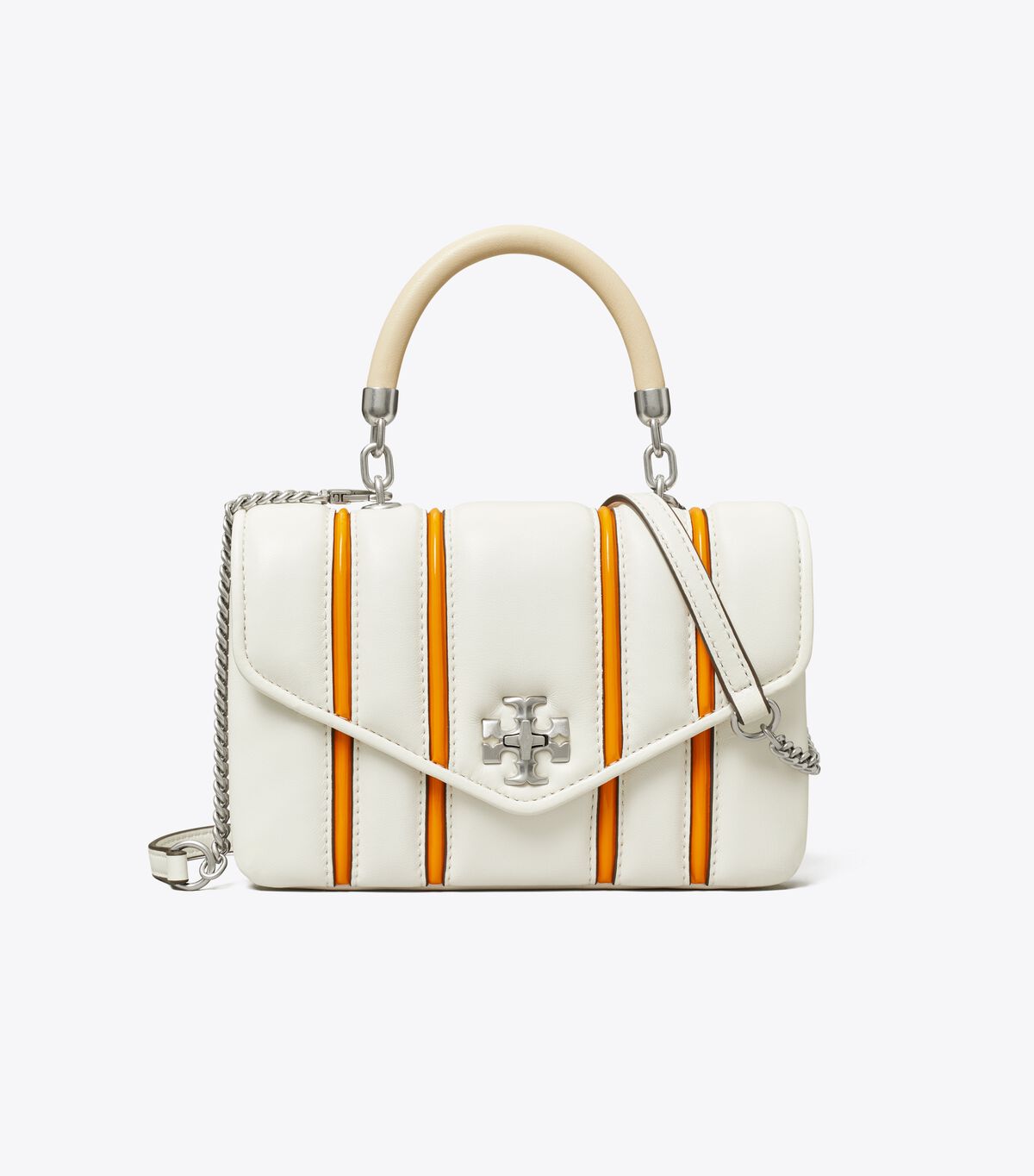 White / Orange Tory Burch Kira Bombé Stripe Women's Mini Bag | OUTLET-47638509