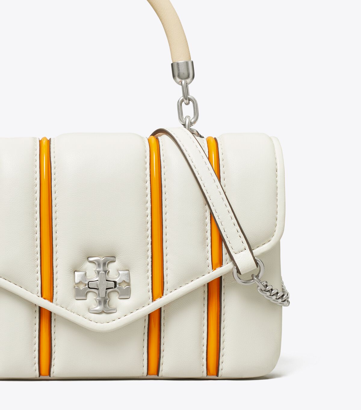 White / Orange Tory Burch Kira Bombé Stripe Women's Mini Bag | OUTLET-47638509