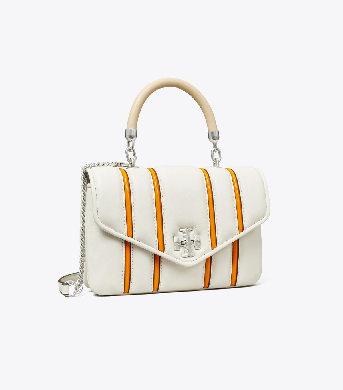 White / Orange Tory Burch Kira Bombé Stripe Women\'s Mini Bag | OUTLET-47638509