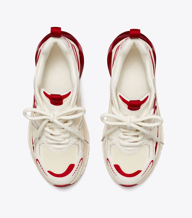 White / Red Tory Burch Good Luck Tech Women's Sneakers | OUTLET-65971049