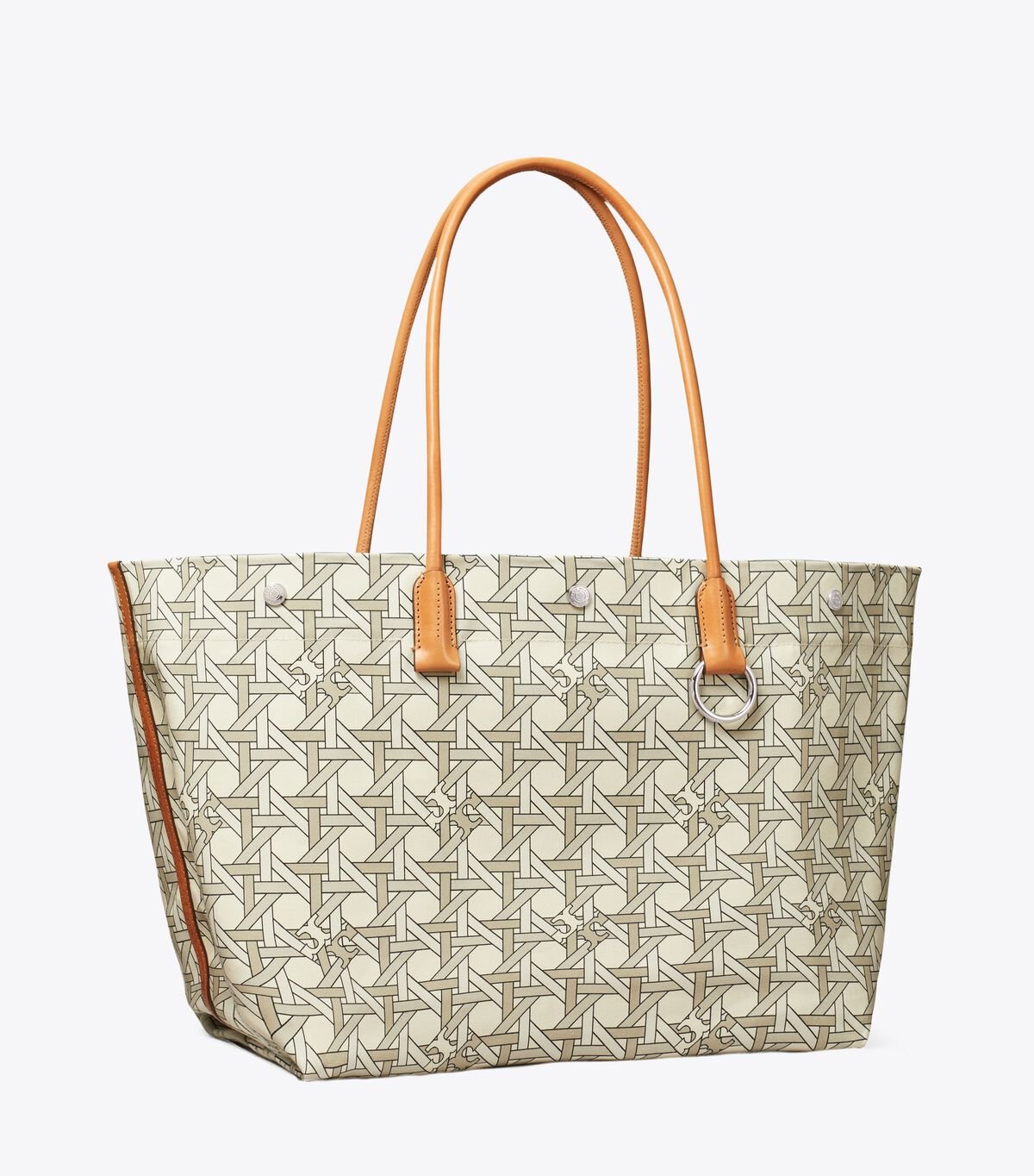 White Tory Burch Canvas Basketweave Women\'s Tote Bags | OUTLET-70589329