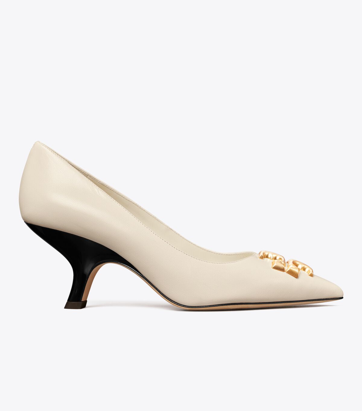 White Tory Burch Eleanor Angled Women's Heels | OUTLET-01436289