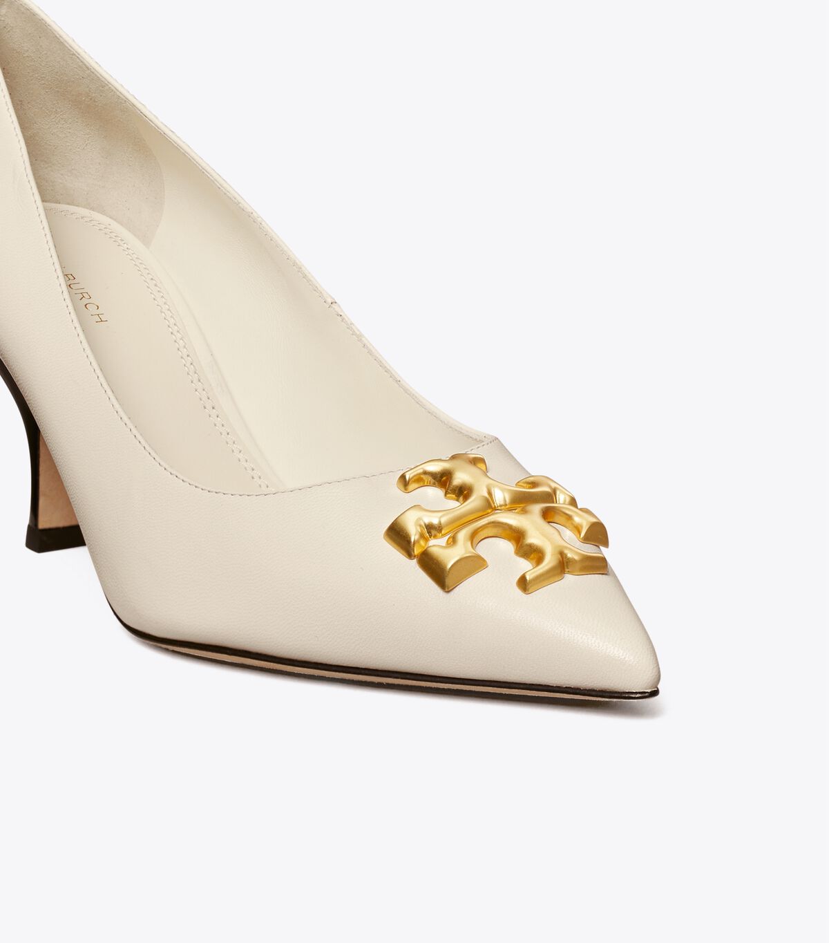 White Tory Burch Eleanor Angled Women's Heels | OUTLET-01436289