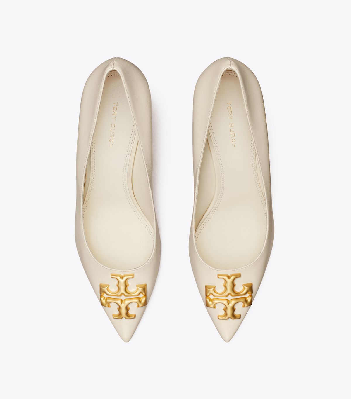 White Tory Burch Eleanor Angled Women's Heels | OUTLET-01436289